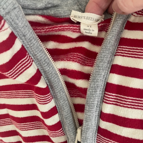 Burt's Bees Red and White Striped Pajamas - Picture 3 of 6